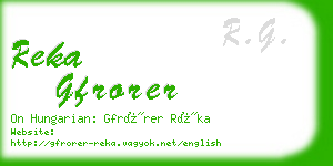 reka gfrorer business card